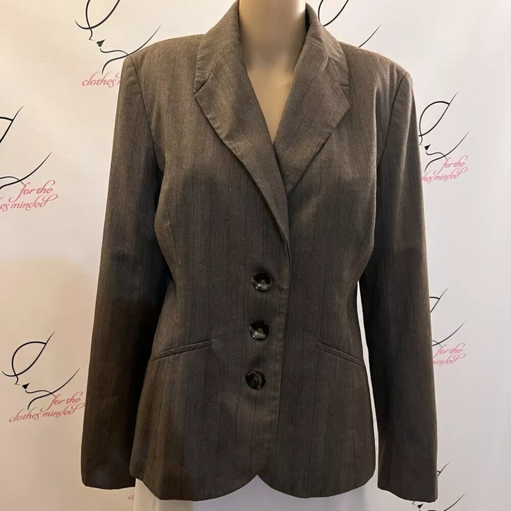 Merona. Size 12. Fitted Lined, Long Sleeve, Poly/rayon/wool. Brown Jacket. AL